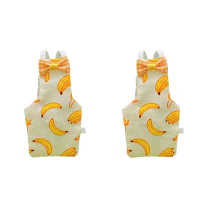 zibuyu - ZIBUYU Parrot Clothes, Budgie Jumpers, Adorable Bow Banana Print Budgie Diaper Birds Flight Suit
