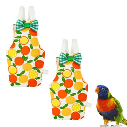 zibuyu - ZIBUYU Parrot Clothes, Budgie Jumpers, Adorable Bow Orange Pattern Budgie Diaper Birds Flight Suit