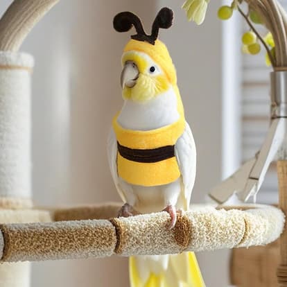 ujeavette - ujeavette Pet Birds Clothes Bee Shaped Birds Costume
