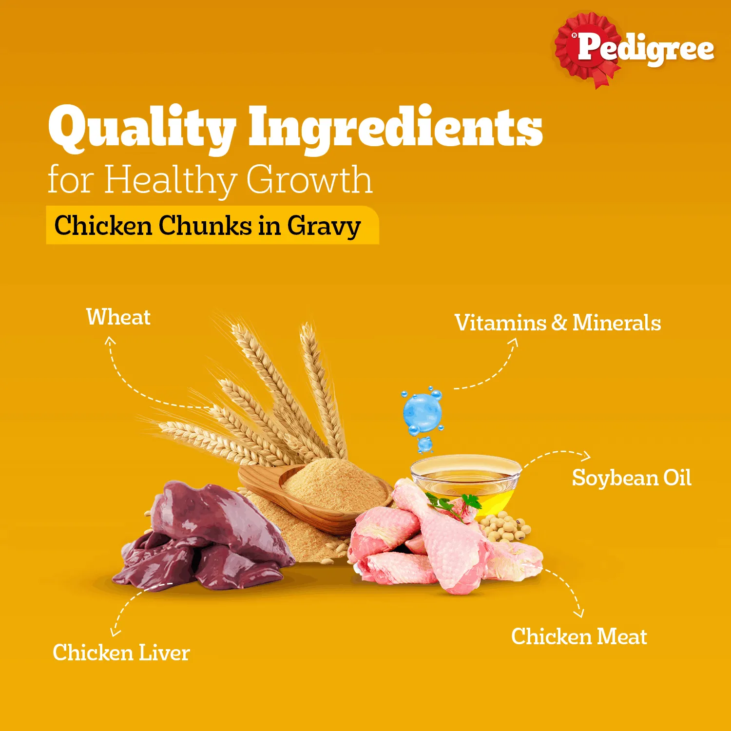 Pedigree - Chicken & Liver Chunks in Gravy for Adult Dogs 130 gm