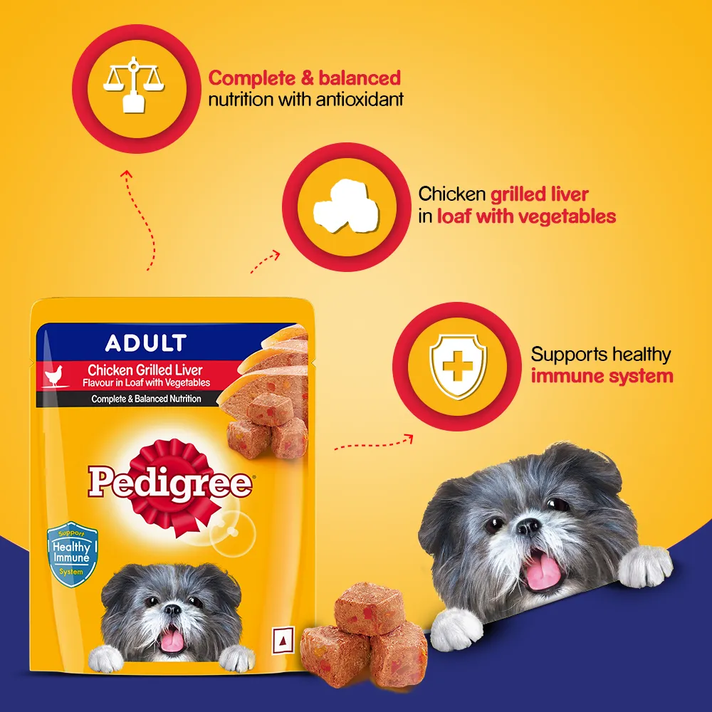 Pedigree - Adult Wet Dog Food, Chicken Grilled Liver in Loaf with Vegetables
