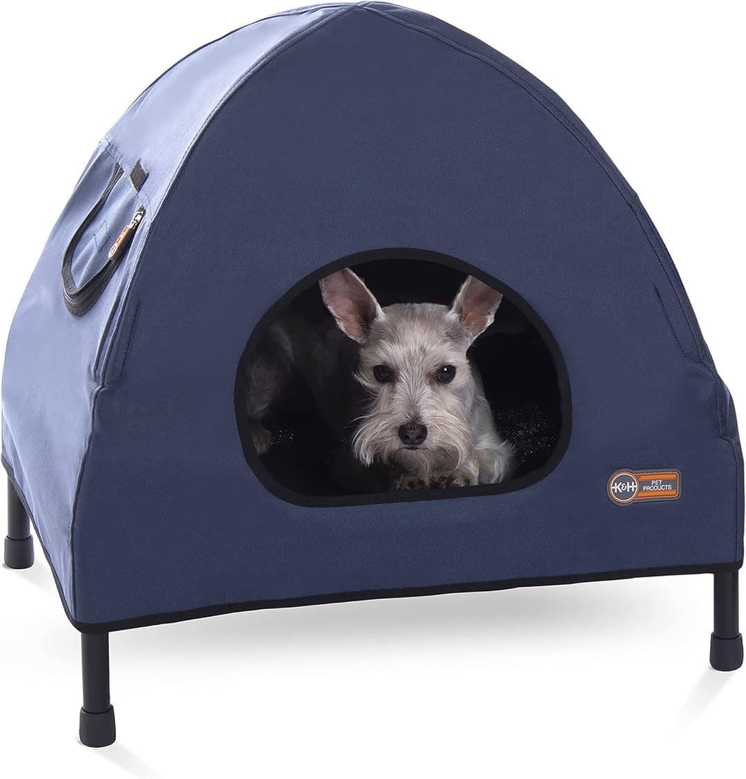 k&h Petproducts - Pet Cot House Small Navy Blue-Indoor & Outdoor Elevated Pet Bed & Shelter