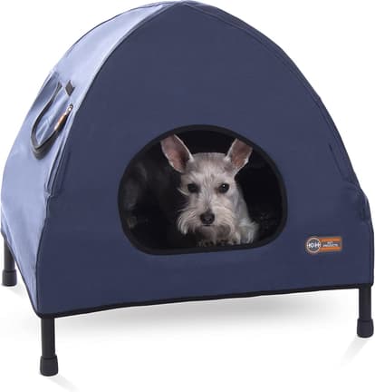 k&h Petproducts - Pet Cot House Small Navy Blue-Indoor & Outdoor Elevated Pet Bed & Shelter