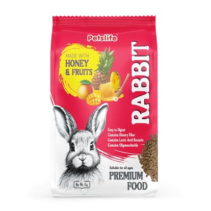 petslife - petslife Premium Rabbit Food High Protien Added with Fiber & Essential Nutrients Pellet Food