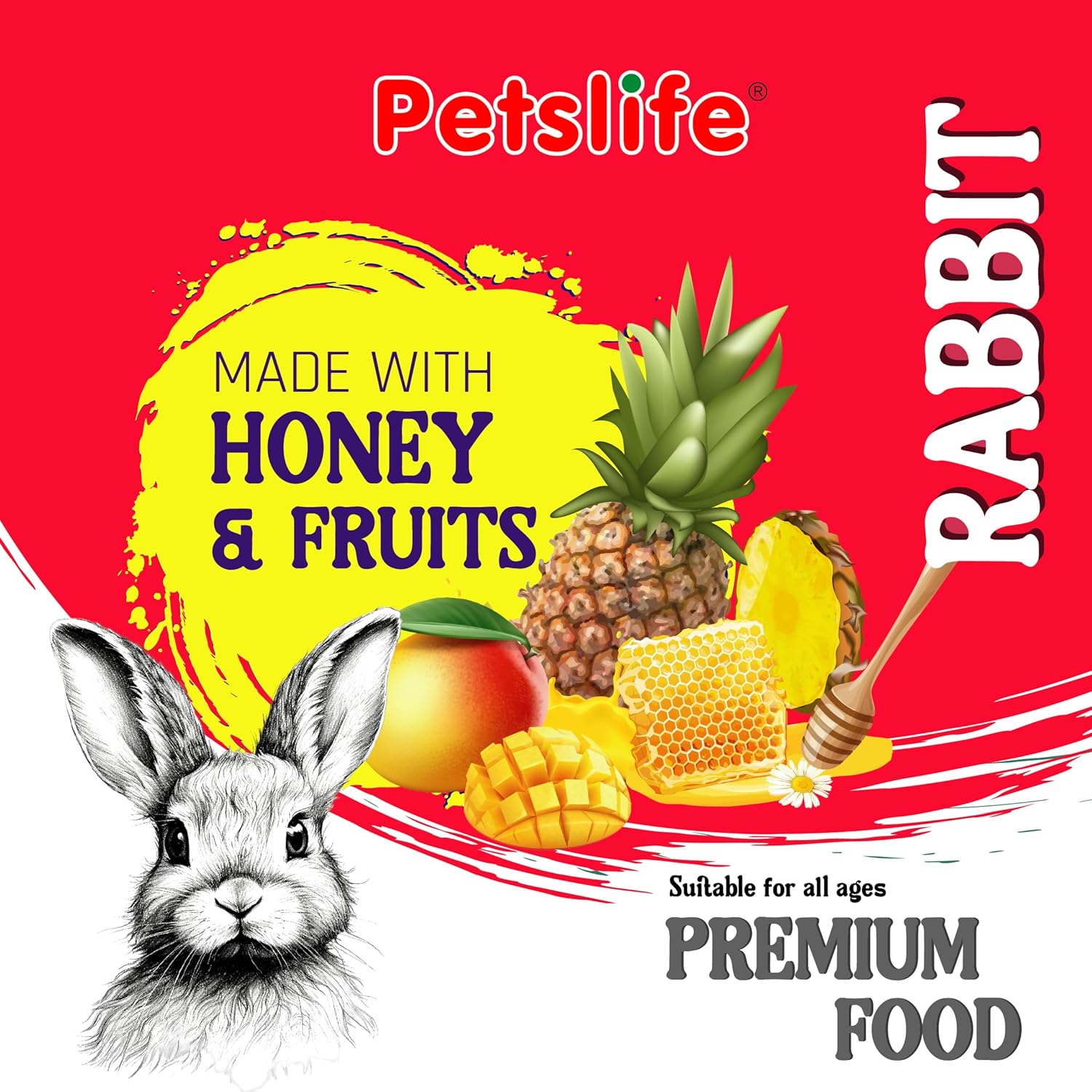 Petslife - petslife Premium Rabbit Food High Protien Added with Fiber & Essential Nutrients Pellet Food